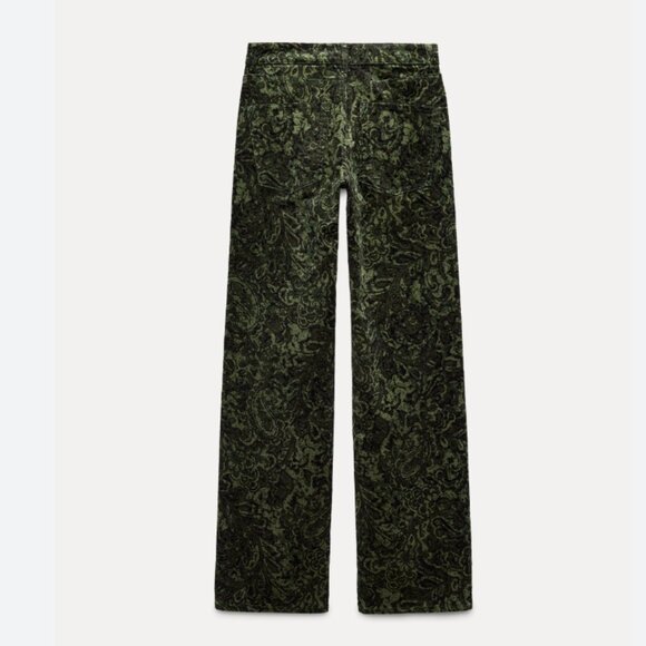 NWOT Stüssy Paisley Camo Corduroy Velvet Pants Green Bloggers Fave SZ-4 - Picture 4 of 10